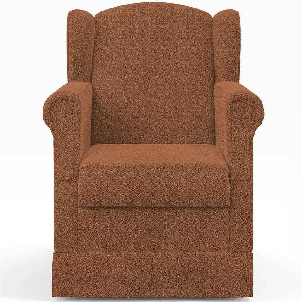 Poltrona De Amamentação Com Balanço E Puff Elisa P02 Bouclê Terracota - Lyam Decor - 4