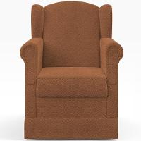 Poltrona De Amamentação Com Balanço E Puff Elisa P02 Bouclê Terracota - Lyam Decor