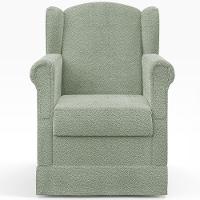 Poltrona De Amamentação Com Balanço E Puff Elisa P02 Bouclê Oliva - Lyam Decor