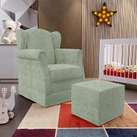 Poltrona De Amamentação Com Balanço E Puff Elisa P02 Bouclê Oliva - Lyam Decor - 8