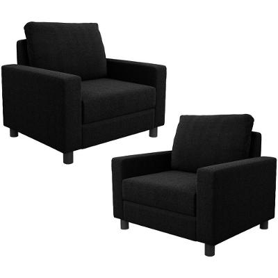 Poltrona Decorativa Malta L02 Para Sala De Estar E Recepção Bouclé Preto Lyam Decor