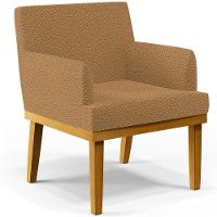 Poltrona Decorativa Para Sala De Estar E Recepção Beatriz W01 Bouclê Mostarda - Lyam Decor - 1