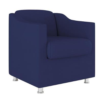 Poltrona Decorativa Tilla Consultório Recepção Sala Suede Cor:azul Marinho