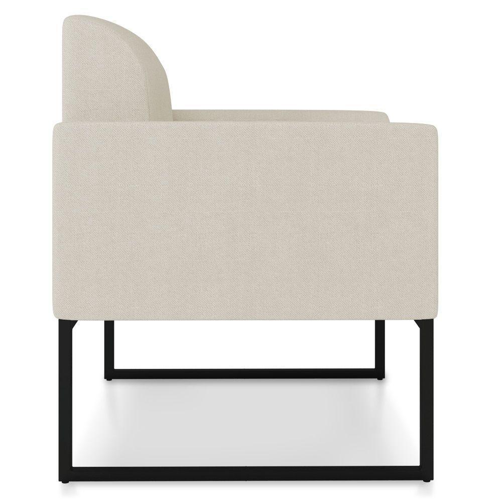 Poltrona Marisa Linho Grosso Bege A19 Preto - 3