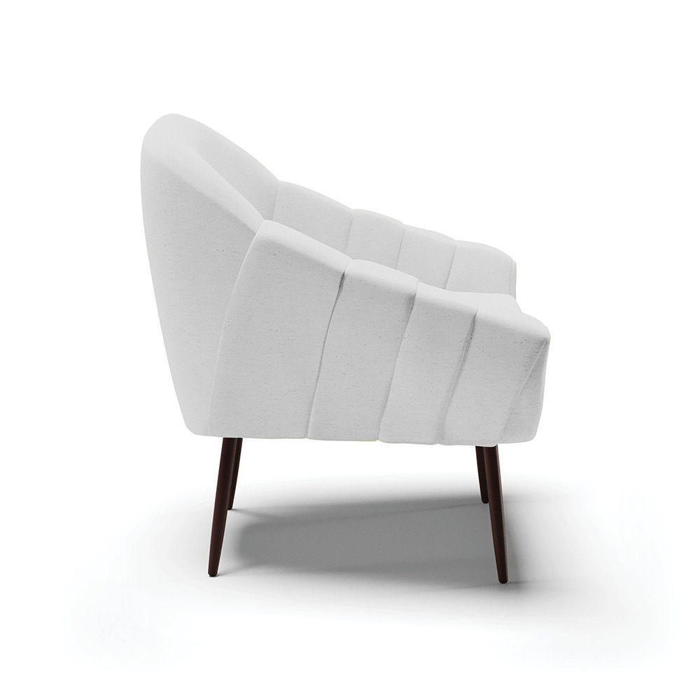 Poltrona Linho Cinza A05 Pés Palito Ferro - 6