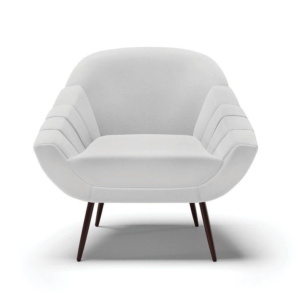 Poltrona Linho Cinza A05 Pés Palito Ferro - 7