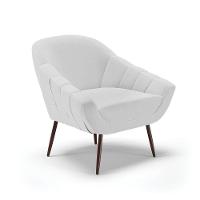 Poltrona Linho Cinza A05 Pés Palito Ferro - 1