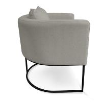 Poltrona Paola Linho Grafite A26 Base Metálica Preto