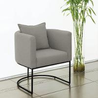 Poltrona Paola Linho Grafite A26 Base Metálica Preto - 6