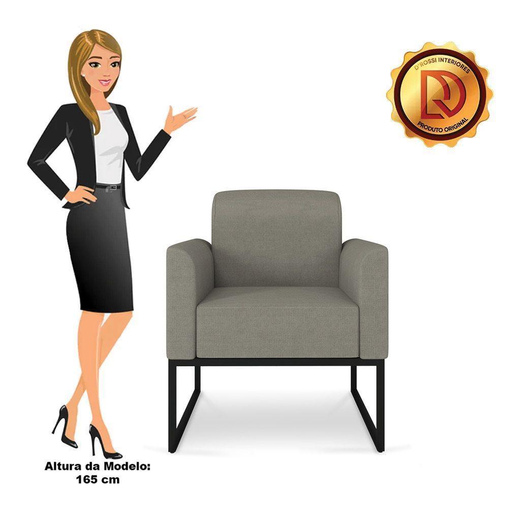 Poltrona Marisa Linho Preto Cor A26 Grafite - 2