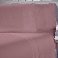 Jogo De Cama Lençol Casal Padrão Sofist Ponto Palito 400 Fios Toque Macio 03 Peças - Rosê - 1