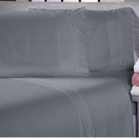 Jogo De Cama Lençol Casal Padrão Sofist Ponto Palito 400 Fios Toque Macio 04 Peças - Cinza - 1