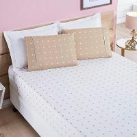 Jogo De Cama Lençol Celine Casal Padrão 03 Peças Micropercal 200 Fios Bolinhas - Cáqui - 1