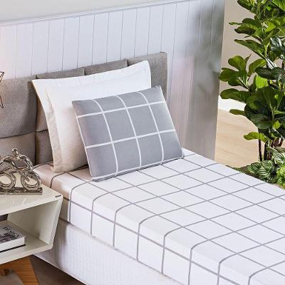 Jogo De Cama Lençol Minimalista Solteiro 02 Peças Micropercal 200 Fios Premium Cinza