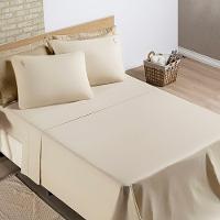 Jogo De Cama Lençol Joana Casal Queen Tecido Algodão 200 Fios 04 Peças - Cáqui - 2