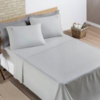 Jogo De Cama Lençol Joana Casal Padrão Tecido Algodão 200 Fios 04 Peças - Cinza - 2