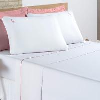 Jogo De Cama Lençol Joana Casal Queen Tecido Algodão 200 Fios 04 Peças - Branco - 2