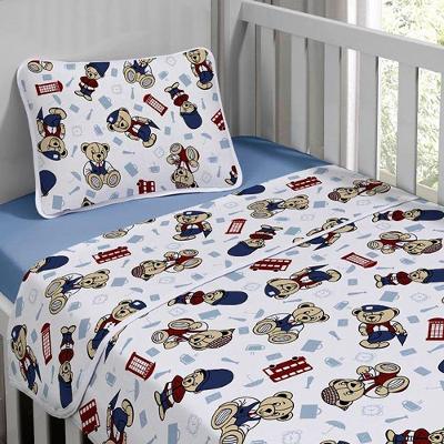 Jogo De Cama Malha Tecebem Baby Greg 3 Pçs Azul