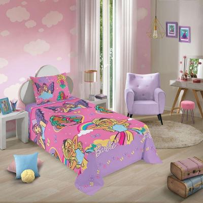 Jogo de Lençol Barbie Solteiro 2Pçs Rosa