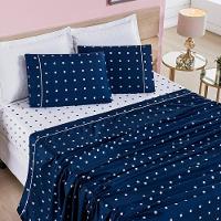 Jogo Lençol King Balls Micropercal 200fios 4 Pçs Marinho - 1