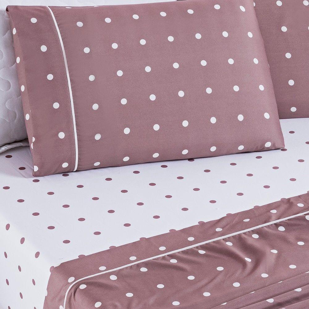 Jogo Lençol Queen Balls Micropercal 200fios 4 Pçs Rosê - 2