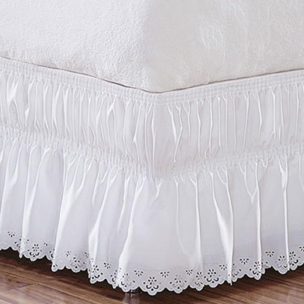 Saia Box Solteiro Elástico Faby Branco - 2