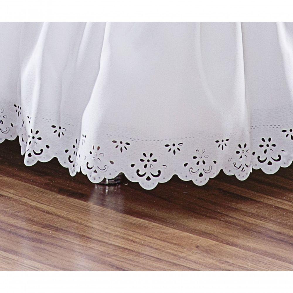 Saia Box Solteiro Elástico Faby Branco - 3