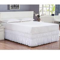 Saia Box Solteiro Elástico Faby Branco - 1