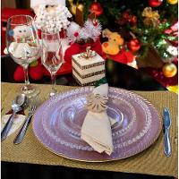 Sousplat De Plástico Rosa E Dourado 33Cm - 5