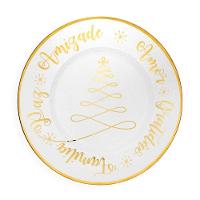 Sousplat De Plástico Desejos Transparente Dourado 33Cm - 1