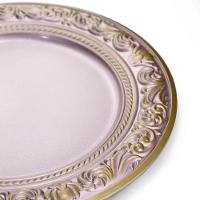 Sousplat De Plástico Rosa E Dourado Com Detalhe Em Arabesco 33Cm - 5