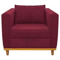 Kit Sofá 2 Lugares Poltrona Europa Suede Bordô - 3