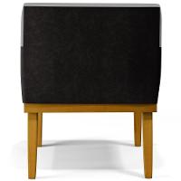 Poltrona Beatriz Linho Cinza Escuro Couríssimo Preto - 2