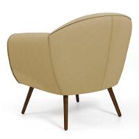 Poltrona Com Pés Palito Nina Veludo Liso Bege Escuro C-68 - 3