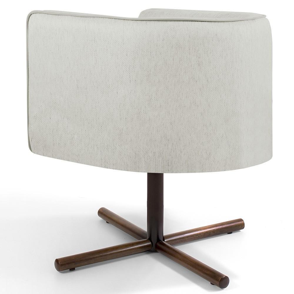 Poltrona Giratória Base X Linho Bege C-107 - 3