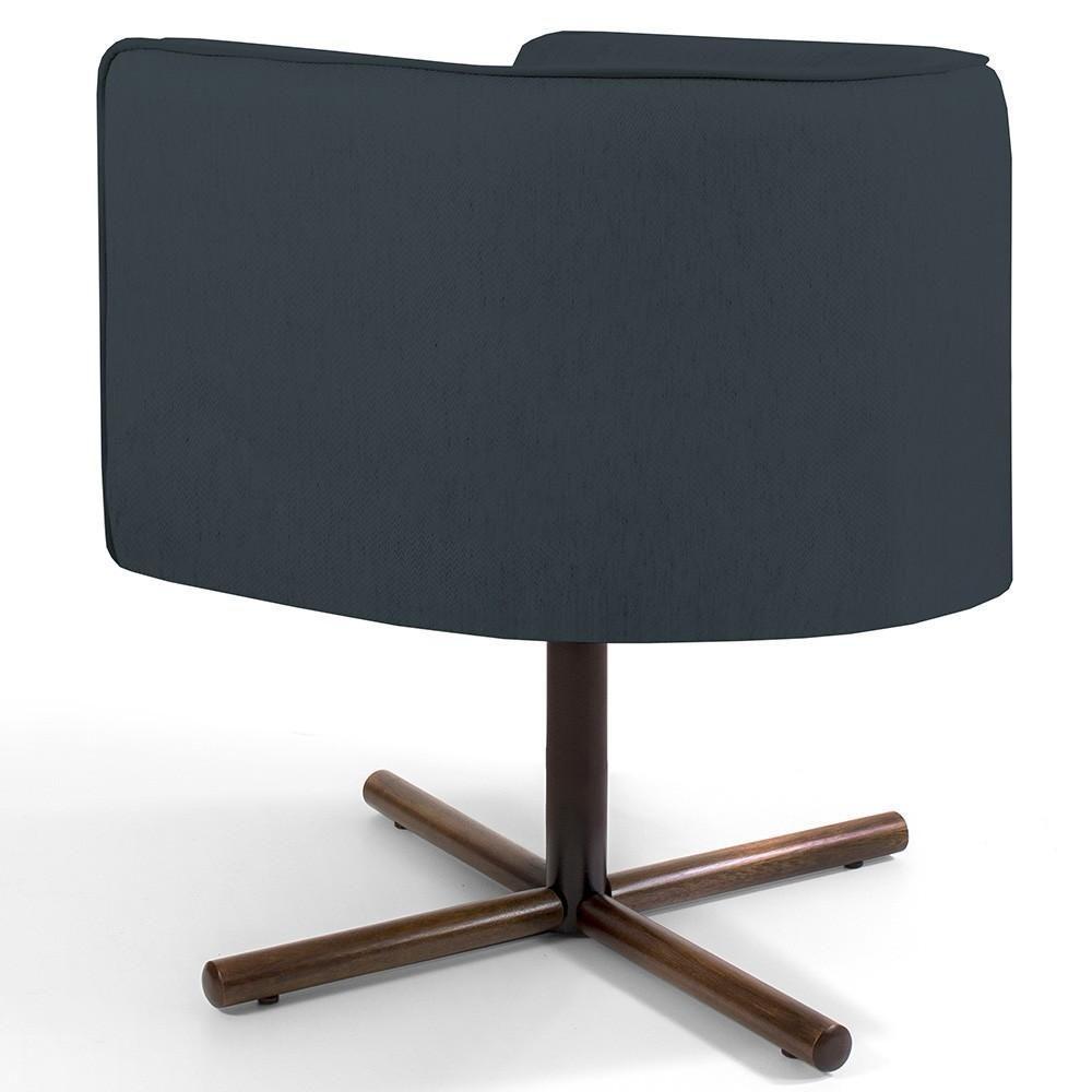 Poltrona Giratória Base X Linho Chumbo D-465 - 3