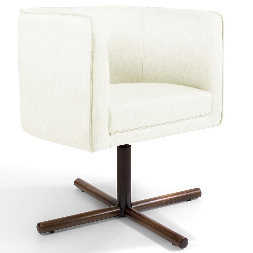 Poltrona Giratória Base X Corano Bege C-26 - 1