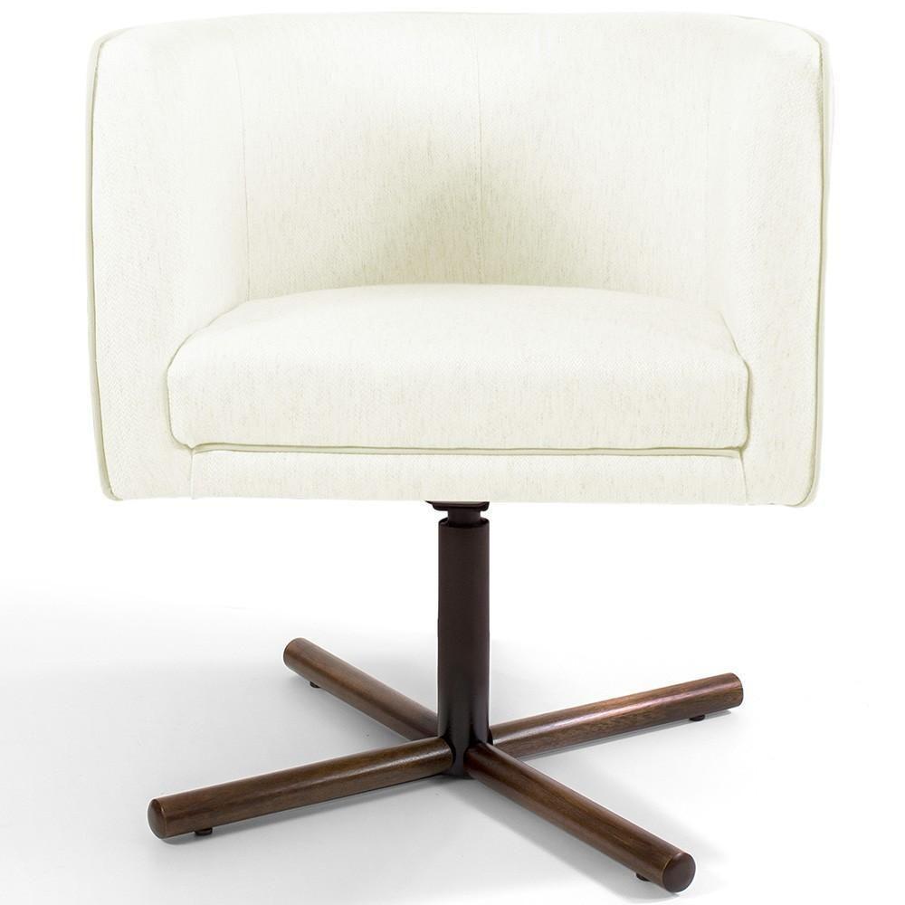 Poltrona Giratória Base X Corano Bege C-26 - 4