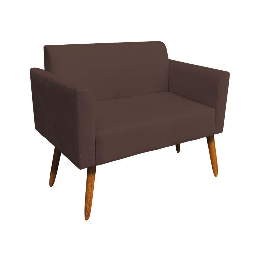 01 Namoradeira E 01 Poltrona Marisa Suede Marrom - 7