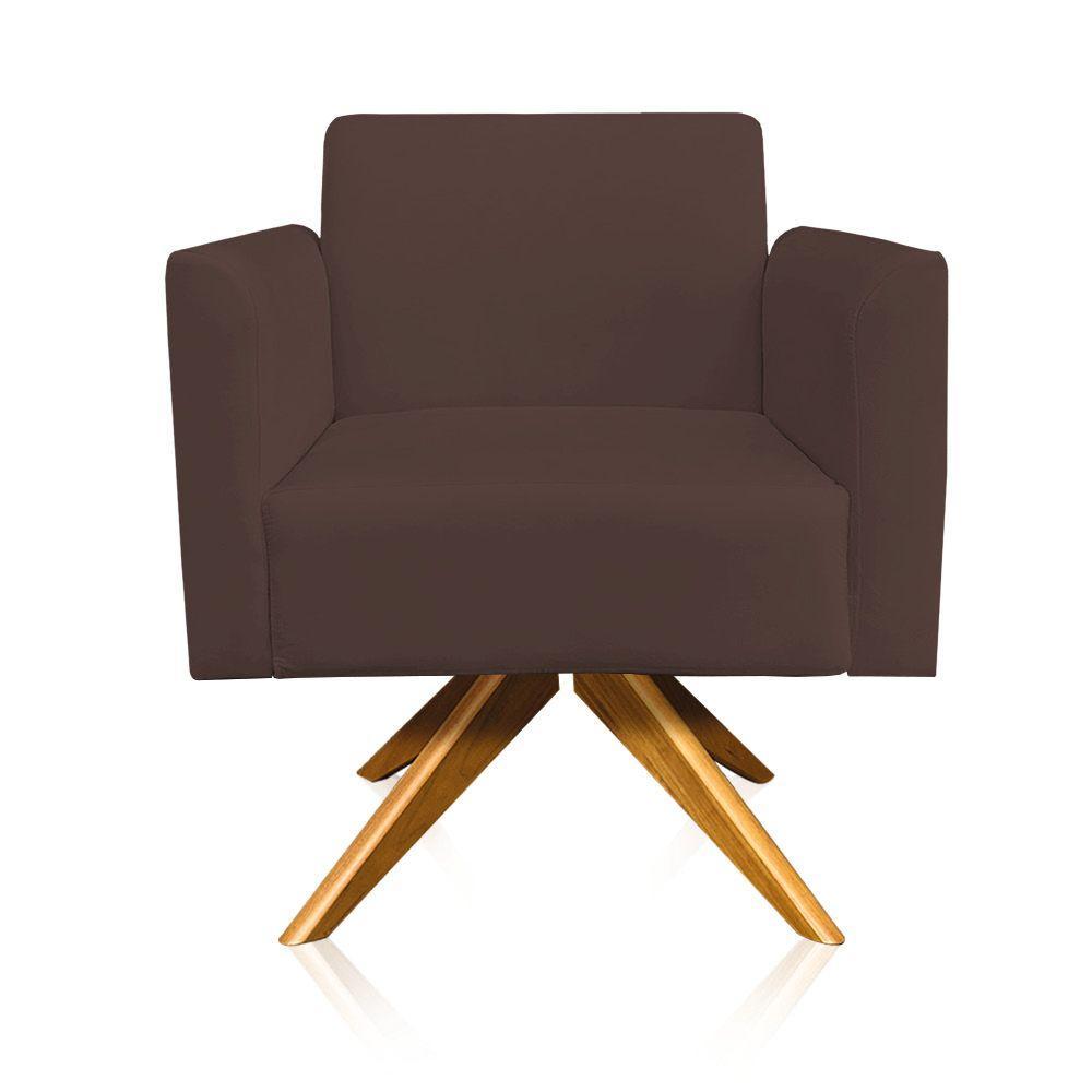 01 Namoradeira E 01 Poltrona Marisa Suede Marrom - 8