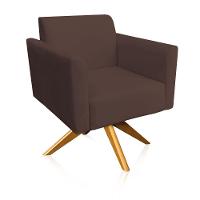 01 Namoradeira E 01 Poltrona Marisa Suede Marrom - 2