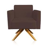 01 Namoradeira E 01 Poltrona Marisa Suede Marrom - 3