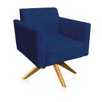 01 Namoradeira E 01 Poltrona Marisa Suede Azul Marinho - 5