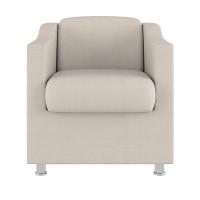 Cadeira Poltrona Decorativa Recepção Hospital Suede Cor:Bege