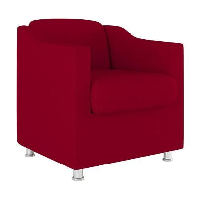 Cadeira Poltrona Decorativa Recepção Sala – Quarto Suede Cor:vermelho