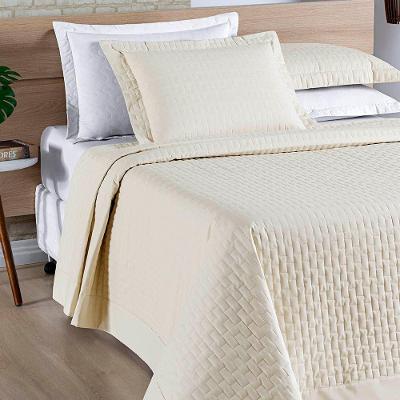 Cobre Leito Harmonia Casal Queen Tecido Percal 200 Fios Algodão Premium Luxo Toque Macio - Palha