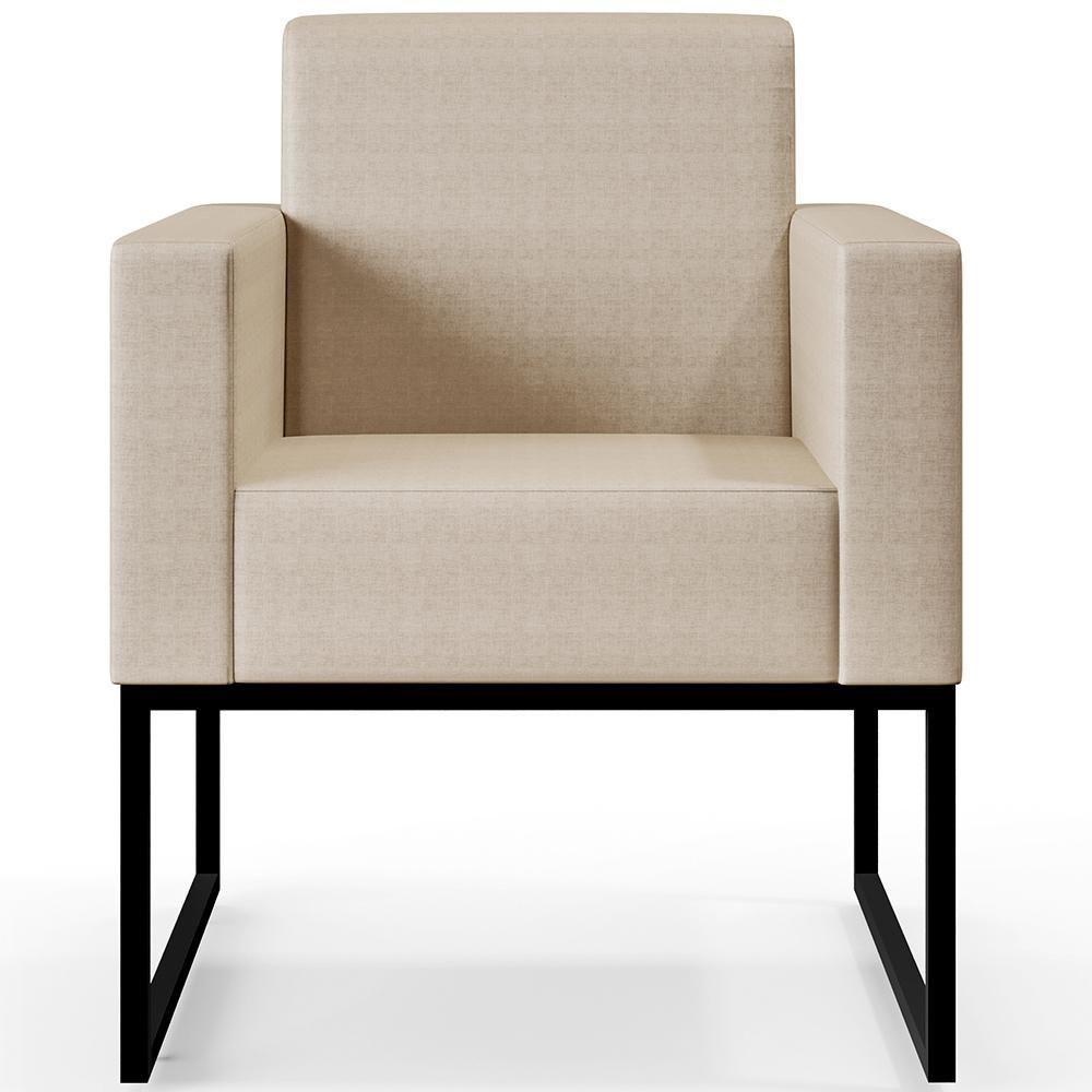 Kit 02 Poltronas Base Fixa De Metal Facto Pérola Metalizado - 4