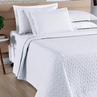 Cobre Leito Harmonia Casal Queen Tecido Percal 200 Fios Algodão Premium Luxo Toque Macio - Branco - 3