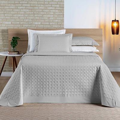 Cobre Leito Harmonia Casal King Tecido Percal 200 Fios Algodão Premium Luxo Toque Macio - Cinza