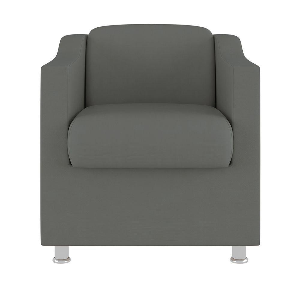 Kit 02 Poltronas Decorativas Clinica Tecido Suede Balaqui Cor:Cinza - 4